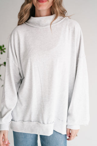 Timeless Touch Mock Neck Sweatshirt - Heather Grey