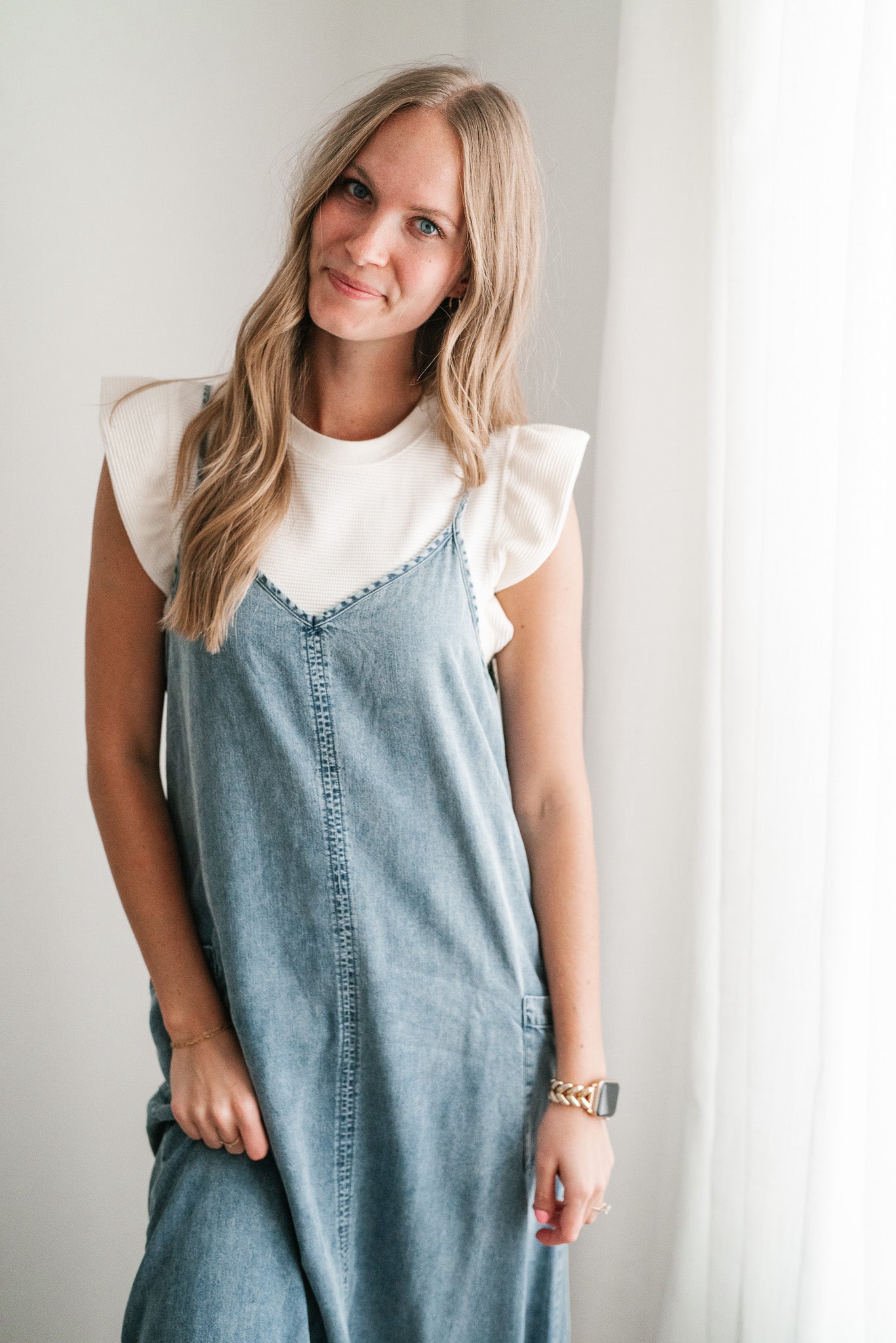 Fresh Fall Feeling Denim Midi Dress