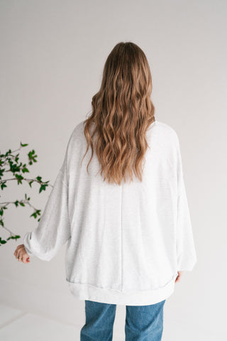 Timeless Touch Mock Neck Sweatshirt - Heather Grey