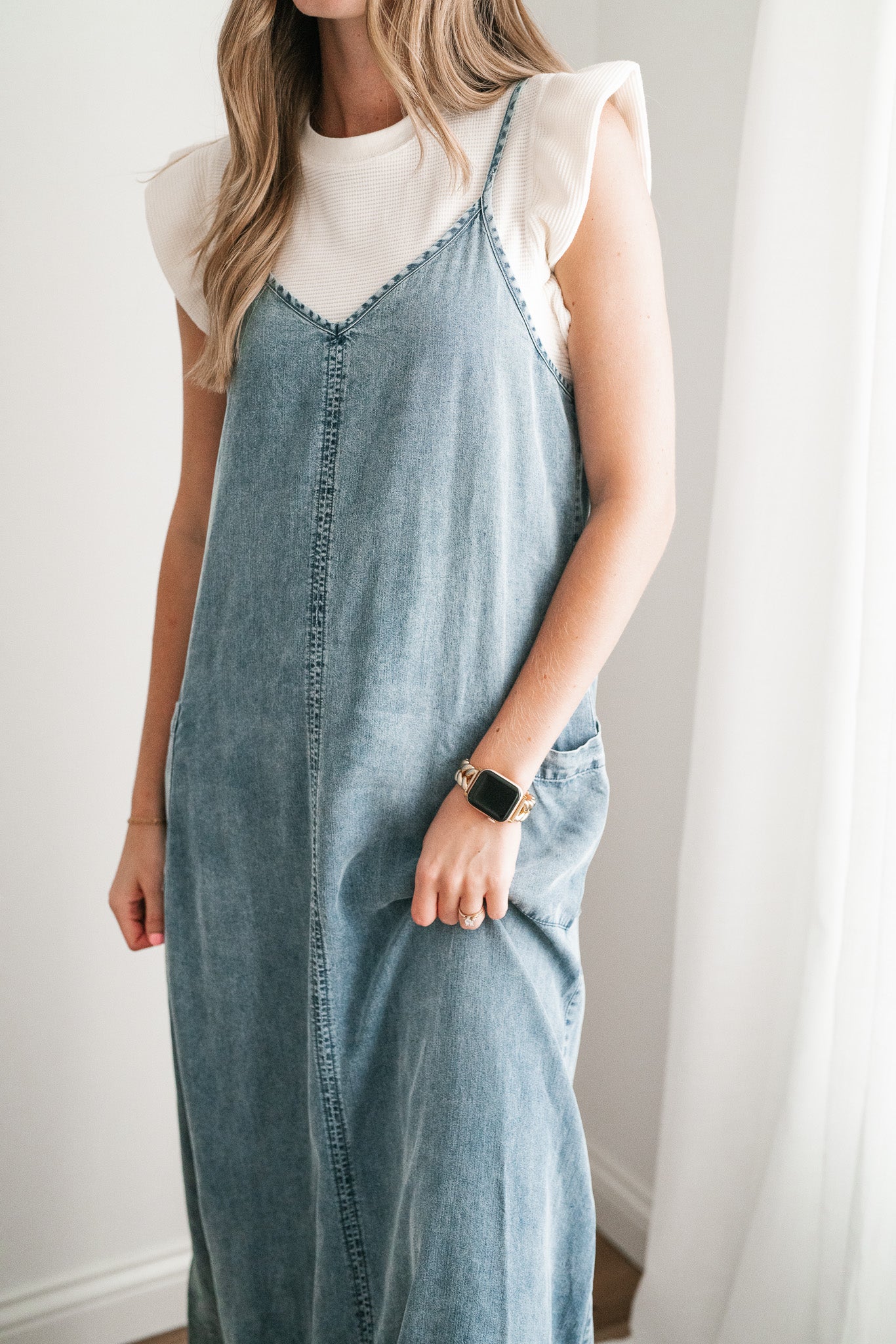 Fresh Fall Feeling Denim Midi Dress