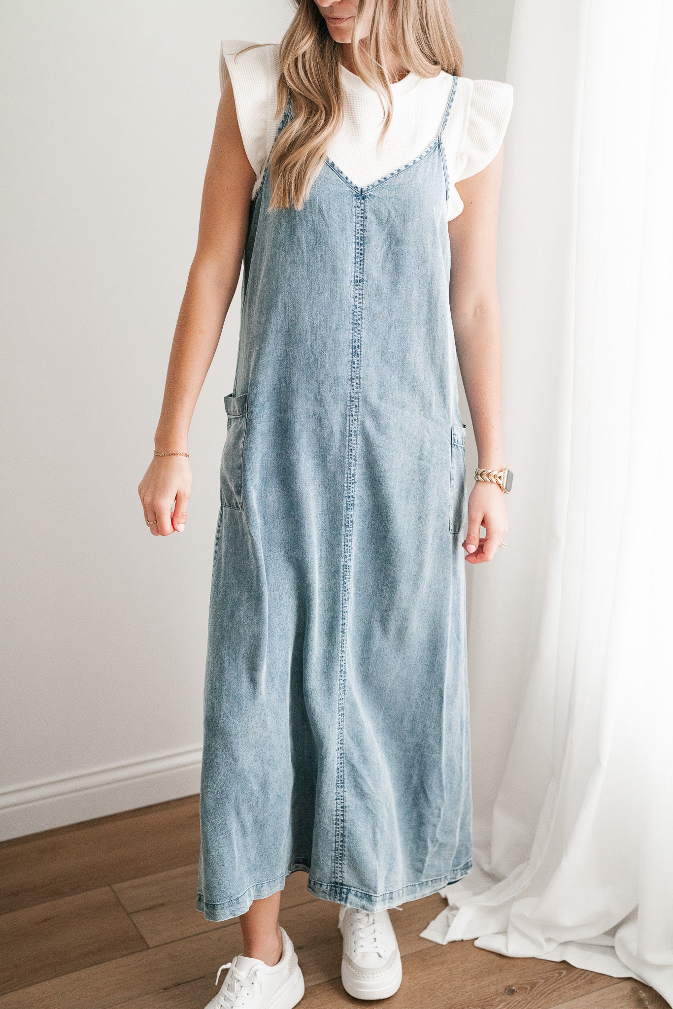 Fresh Fall Feeling Denim Midi Dress