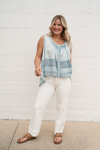 Soft Tide Button Tank