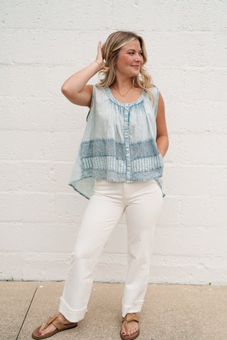 Soft Tide Button Tank