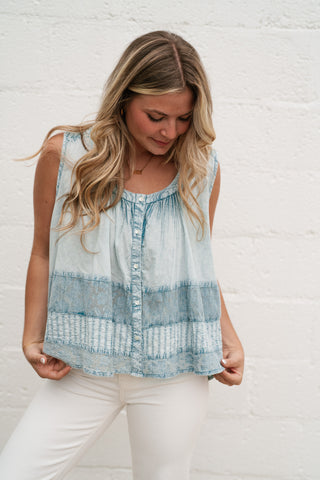 Soft Tide Button Tank