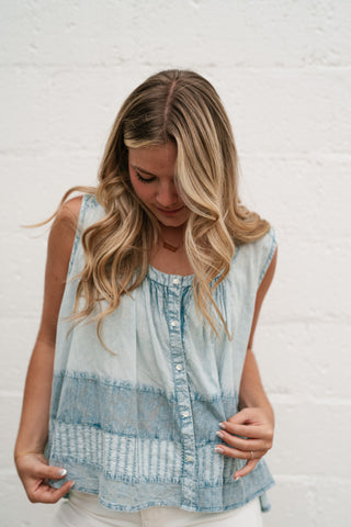 Soft Tide Button Tank