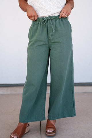 Wander Free Twill Wide Leg Pants