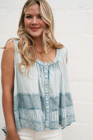 Soft Tide Button Tank