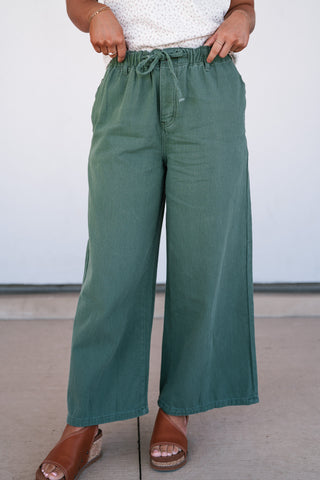 Wander Free Twill Wide Leg Pants