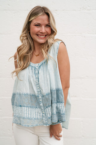 Soft Tide Button Tank