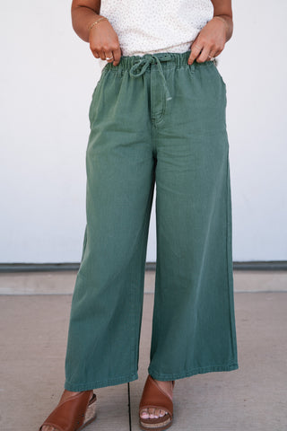 Wander Free Twill Wide Leg Pants