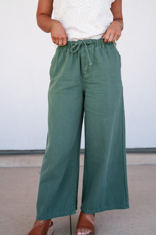 Wander Free Twill Wide Leg Pants
