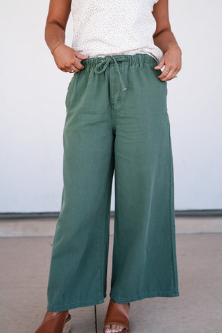 Wander Free Twill Wide Leg Pants