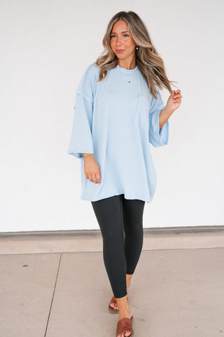 Forever Ideal Ribbed Top - Blue