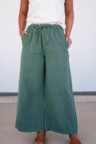 Wander Free Twill Wide Leg Pants