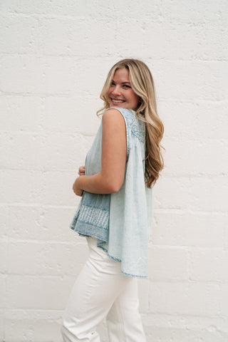 Soft Tide Button Tank