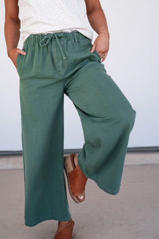 Wander Free Twill Wide Leg Pants
