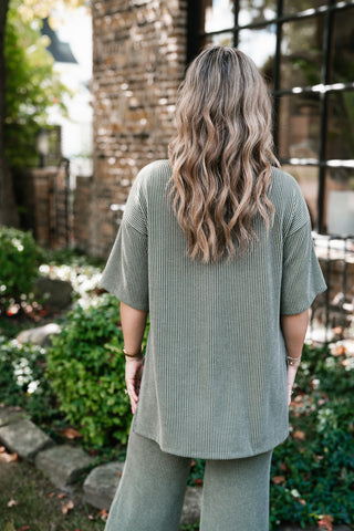 Everyday Olive Ribbed Set - Top