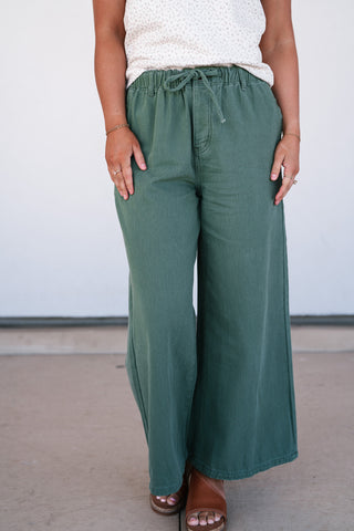 Wander Free Twill Wide Leg Pants