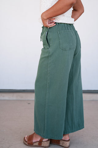 Wander Free Twill Wide Leg Pants