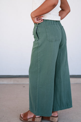 Wander Free Twill Wide Leg Pants