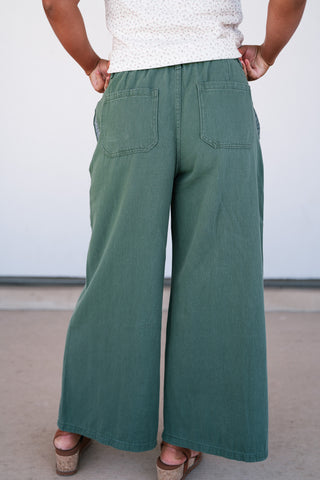 Wander Free Twill Wide Leg Pants