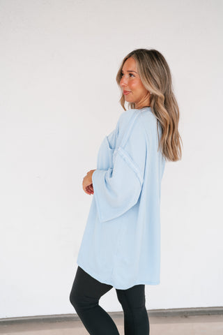 Forever Ideal Ribbed Top - Blue