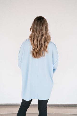 Forever Ideal Ribbed Top - Blue