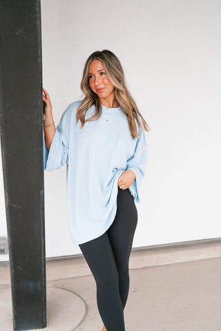 Forever Ideal Ribbed Top - Blue
