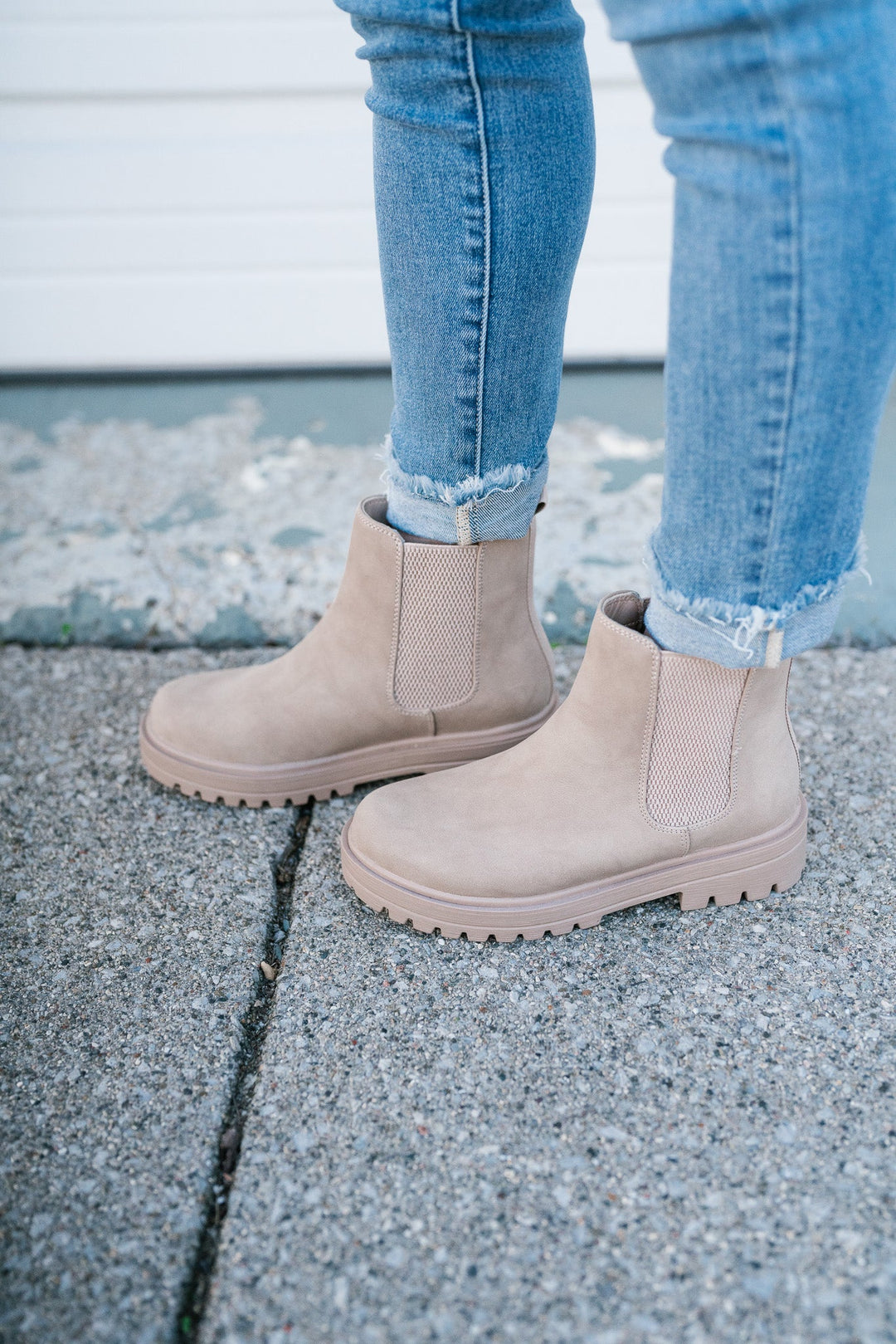 Cassie Beige Chelsea Boots