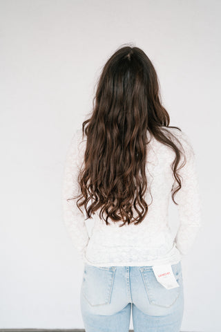 Whimsical Textured Mock Neck Top