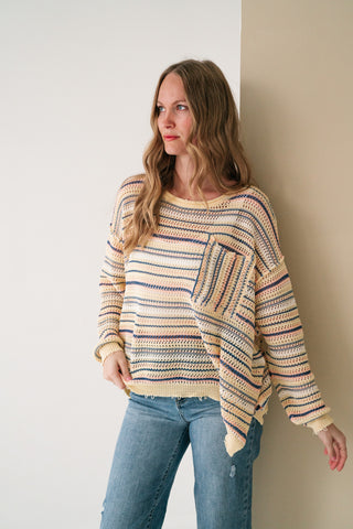 Sunwashed Stripe Lightweight Knit Sweater