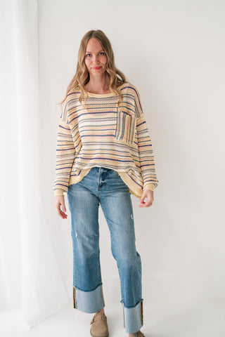 Sunwashed Stripe Lightweight Knit Sweater