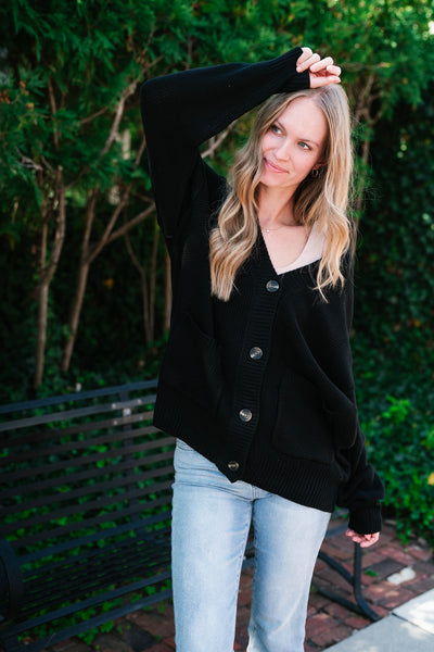 Wish You Well Comfy Cardigan - Black