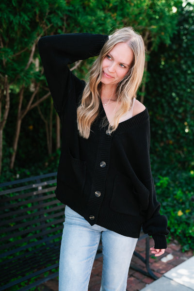 Wish You Well Comfy Cardigan - Black