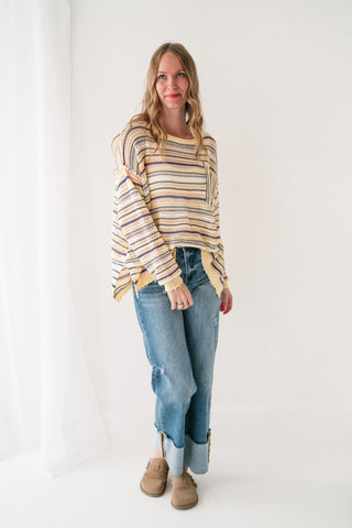 Sunwashed Stripe Lightweight Knit Sweater