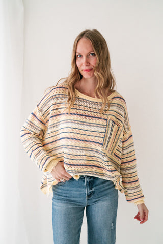 Sunwashed Stripe Lightweight Knit Sweater