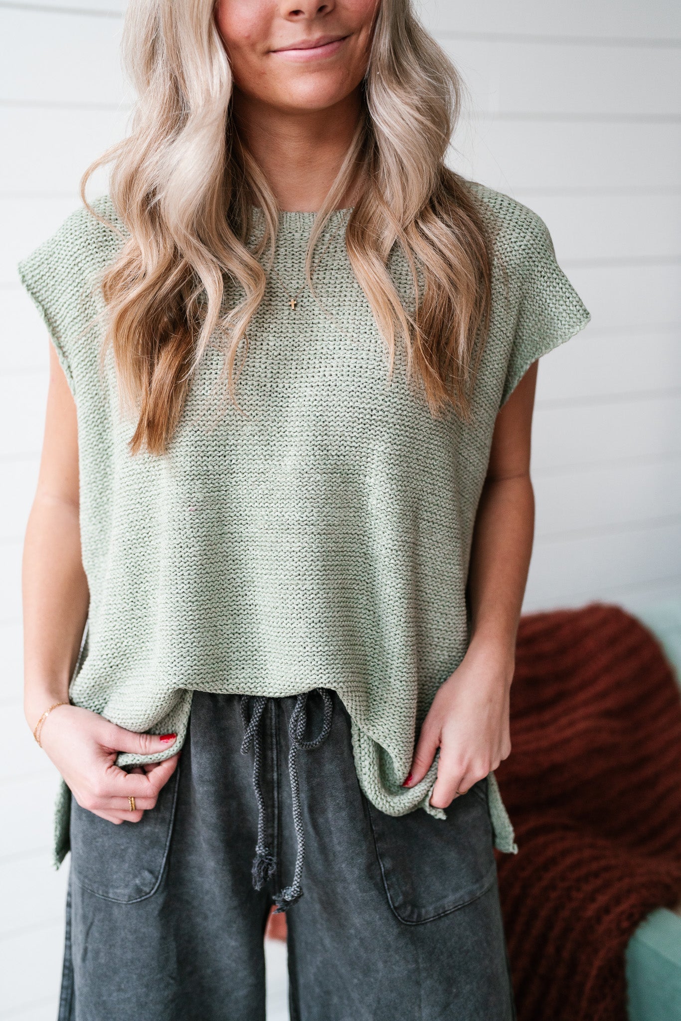 She's A Staple Sweater - Sage