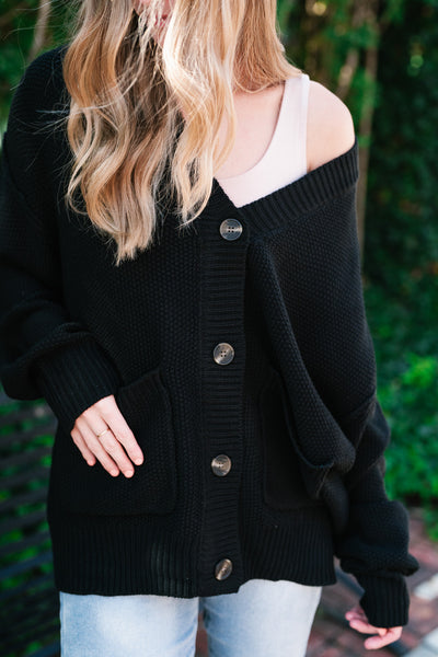 Wish You Well Comfy Cardigan - Black