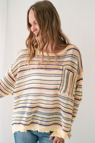 Sunwashed Stripe Lightweight Knit Sweater