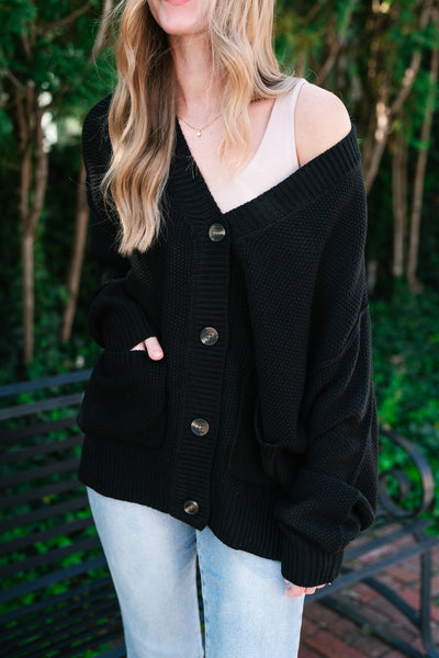 Wish You Well Comfy Cardigan - Black