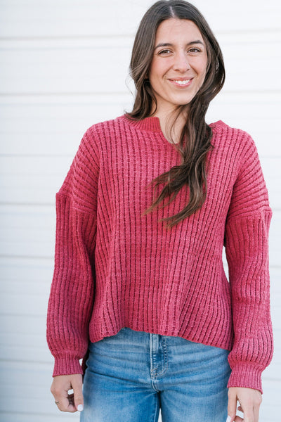 Chilly Afternoon Sweater - Rose Pink
