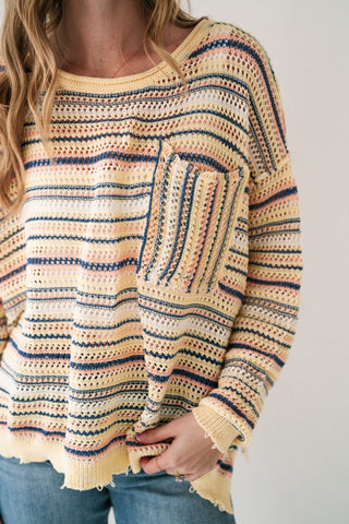 Sunwashed Stripe Lightweight Knit Sweater
