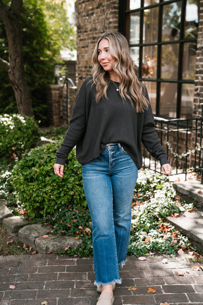 All Season Waffle Knit Sweater Top