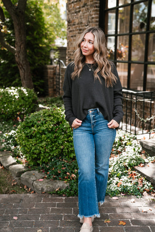 All Season Waffle Knit Sweater Top