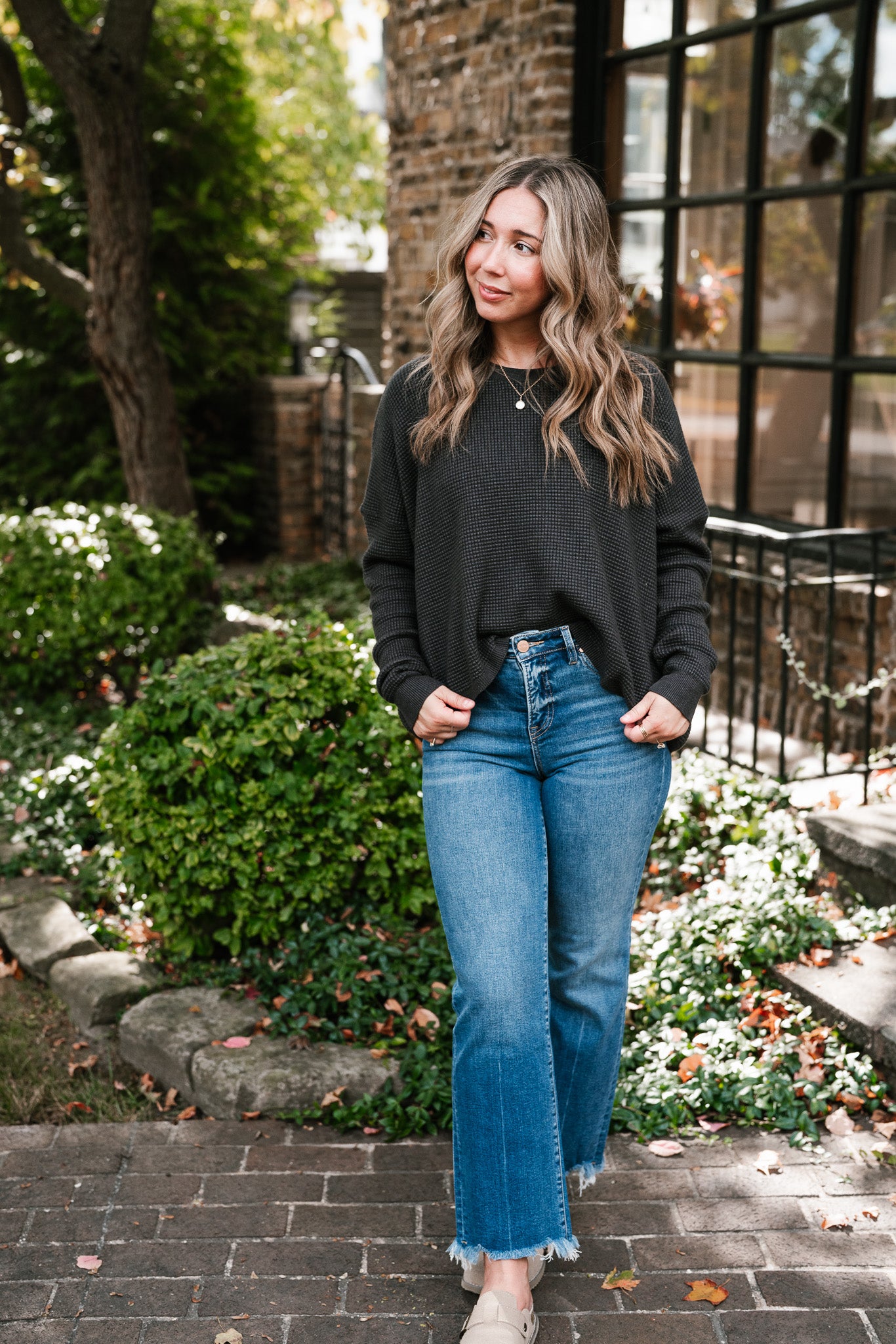 All Season Waffle Knit Sweater Top