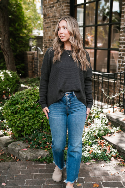 All Season Waffle Knit Sweater Top