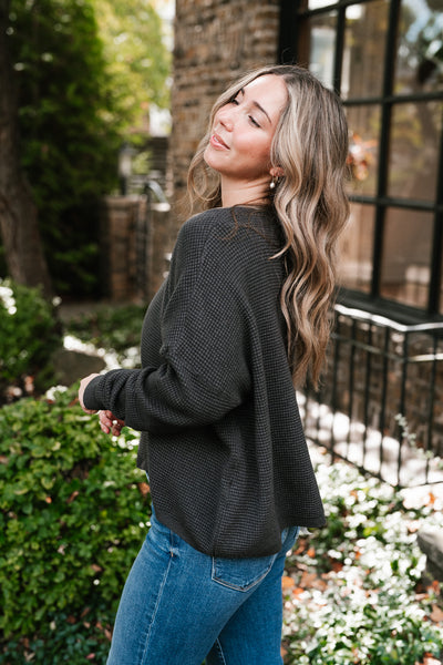 All Season Waffle Knit Sweater Top
