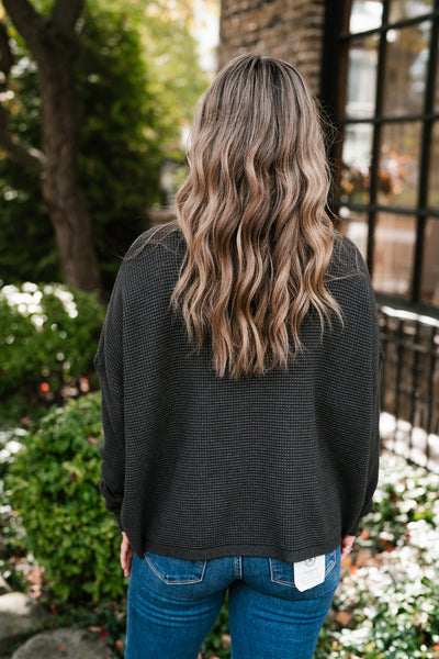 All Season Waffle Knit Sweater Top