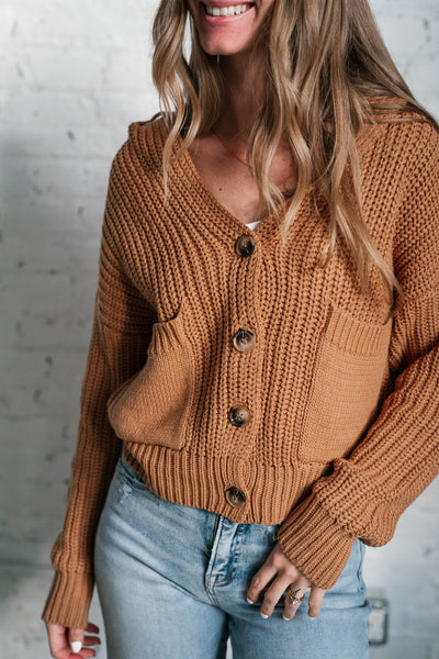 Gather Around Button Up Sweater