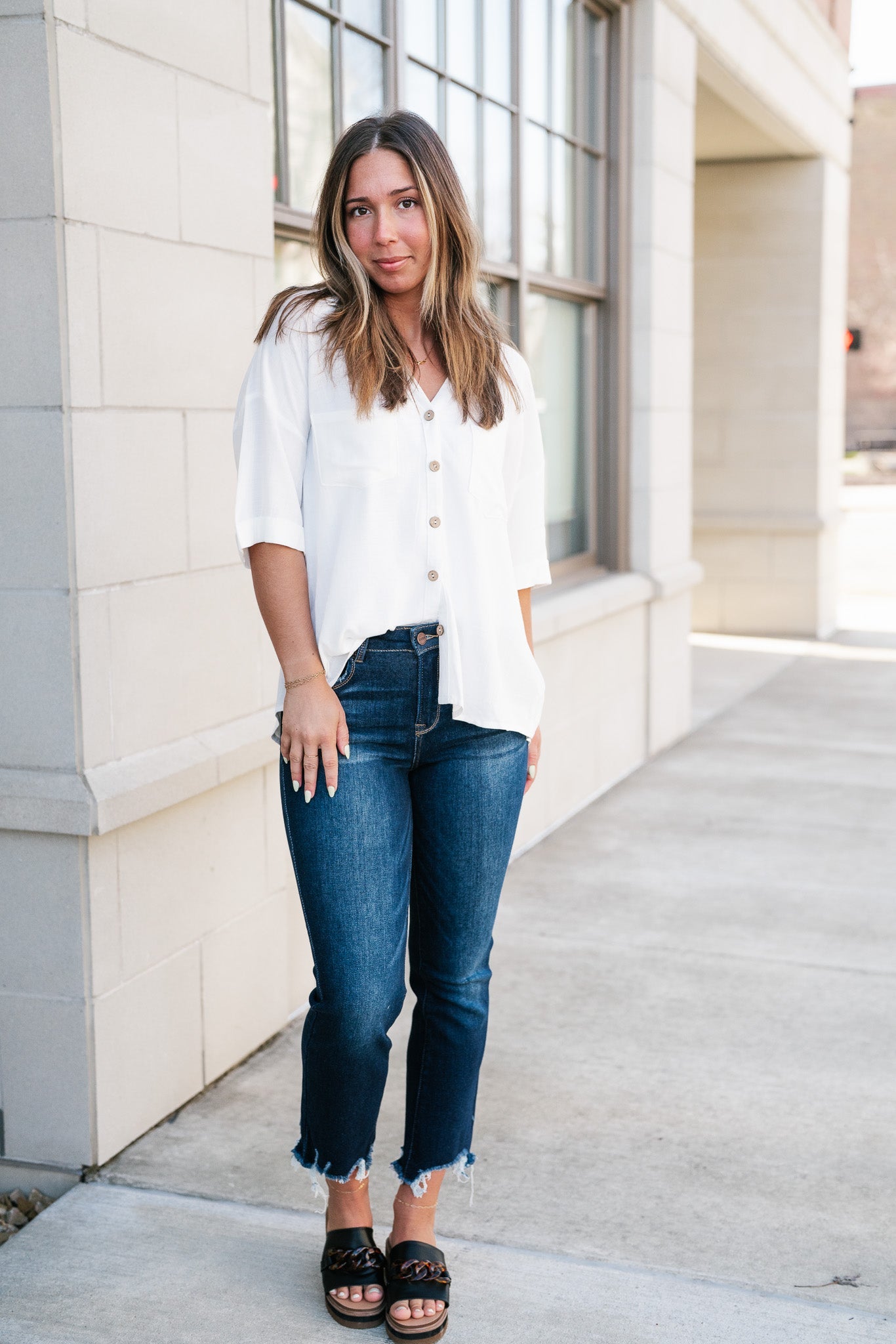 Simply White Button Up